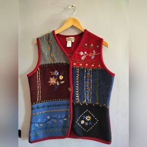 Vintage Wool Embroidered Vest